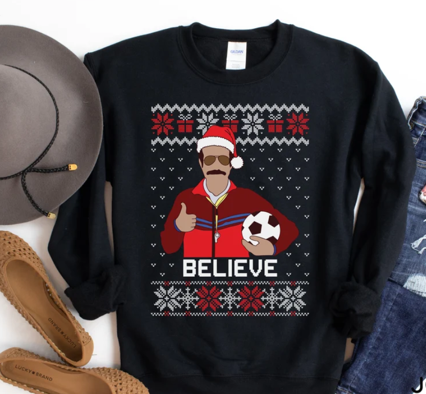 Believe Ugly Christmas Sweater, Ted Christmas Sweatshirt, Funny Xmas Shirts, Christmas Gift, Unisex Crewneck Sweater, Christmas Apparel