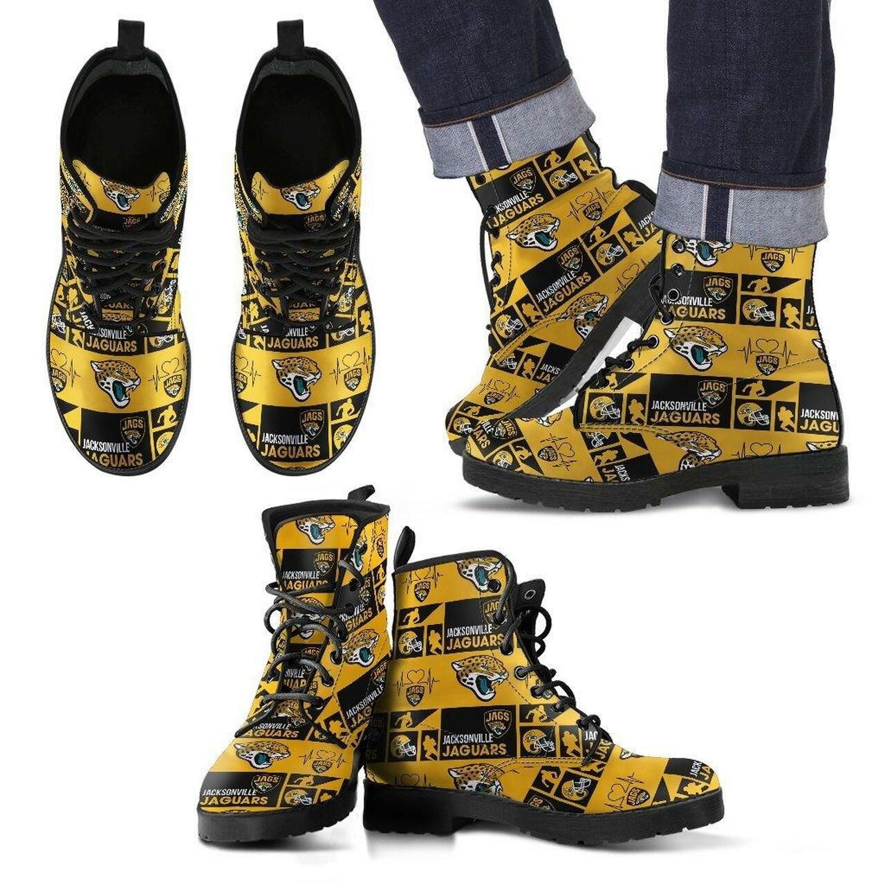 Jacksonville Jaguars Leather Boots Fashion Women Boots Shoes Shoes4023