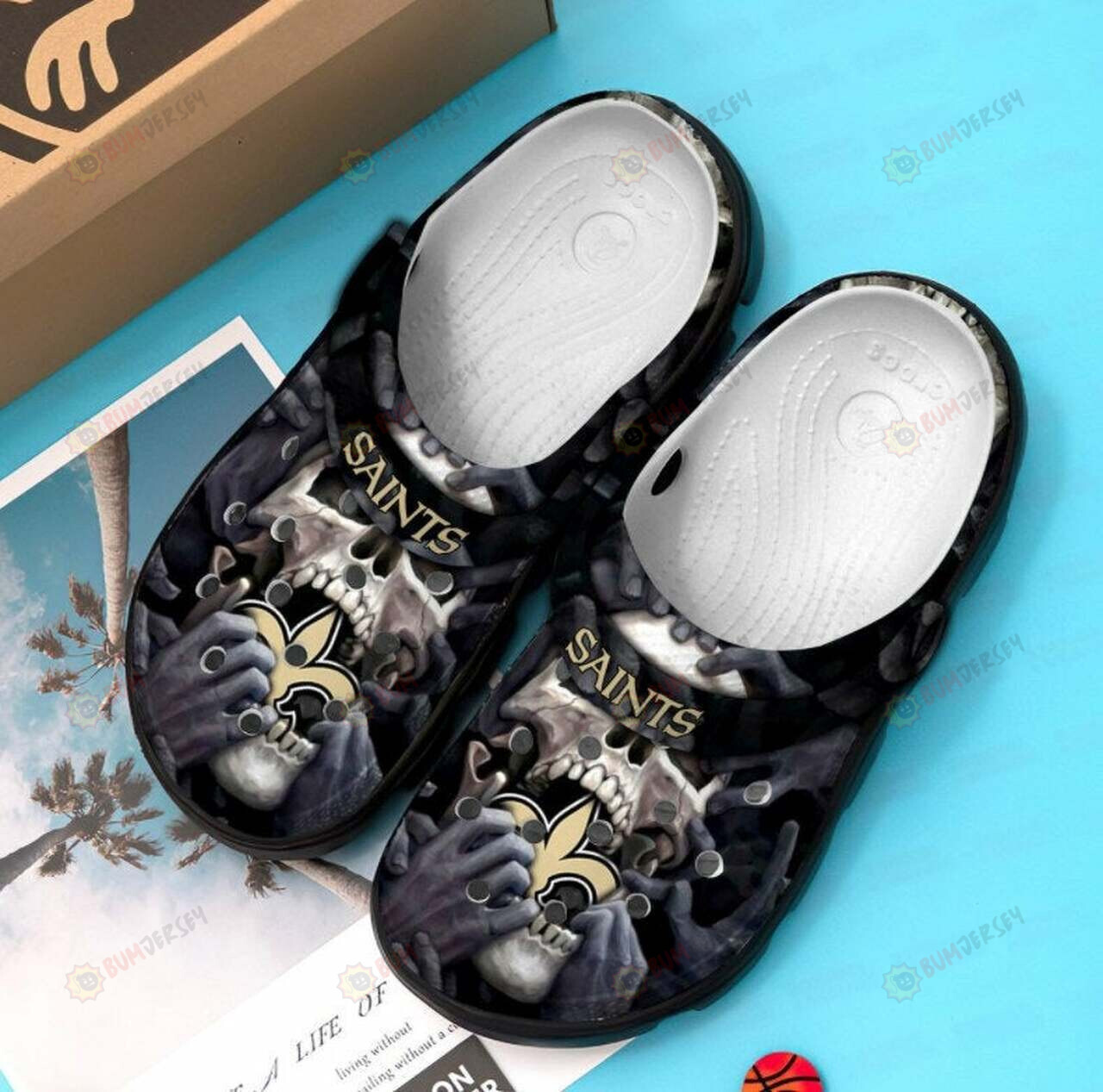 New Orleans Saints Skulll Crocs Crocband Clog Comfortable Water Shoes – Aop Clog