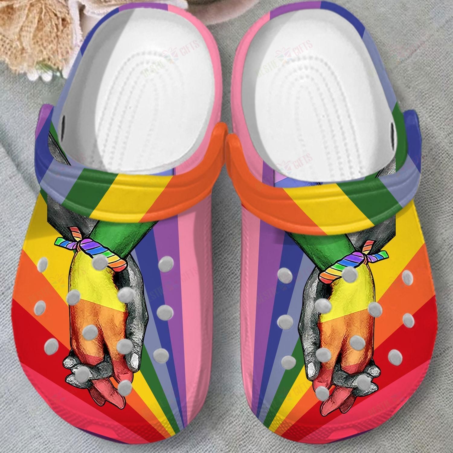 Classic Rainbow Crocs Classic Clogs  &hellip;