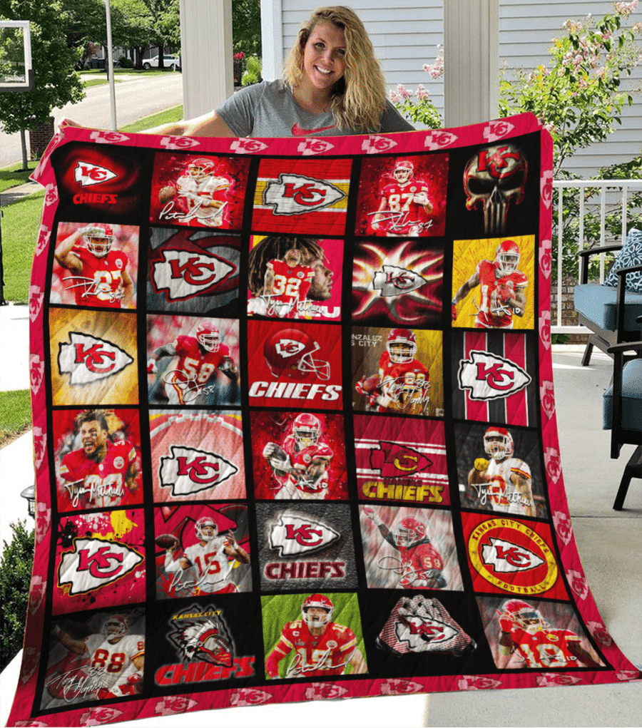 Kansas City Chiefs Legends Football Team 3D Quilt Blanket – Red