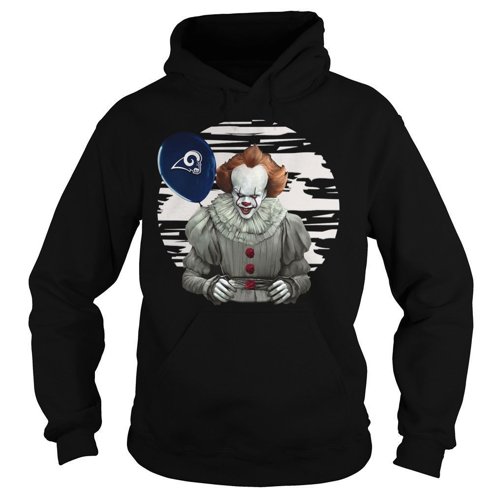 New Fashion Los Angeles Rams Football Team Fans And Pennywise It The Clown Horror Movie Halloween Shirts