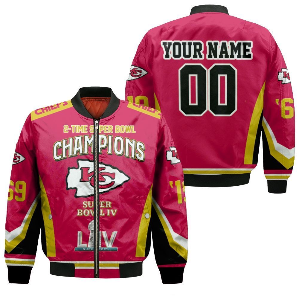 Personalized Kansas City Chiefs 2 Times Super Bowl Champions 3D Bomber Jacket