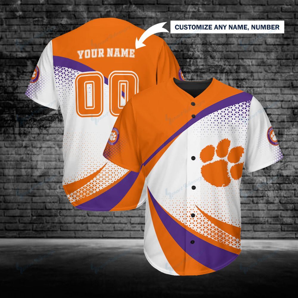 Clemson Tigers Personalized Baseball Jersey 252