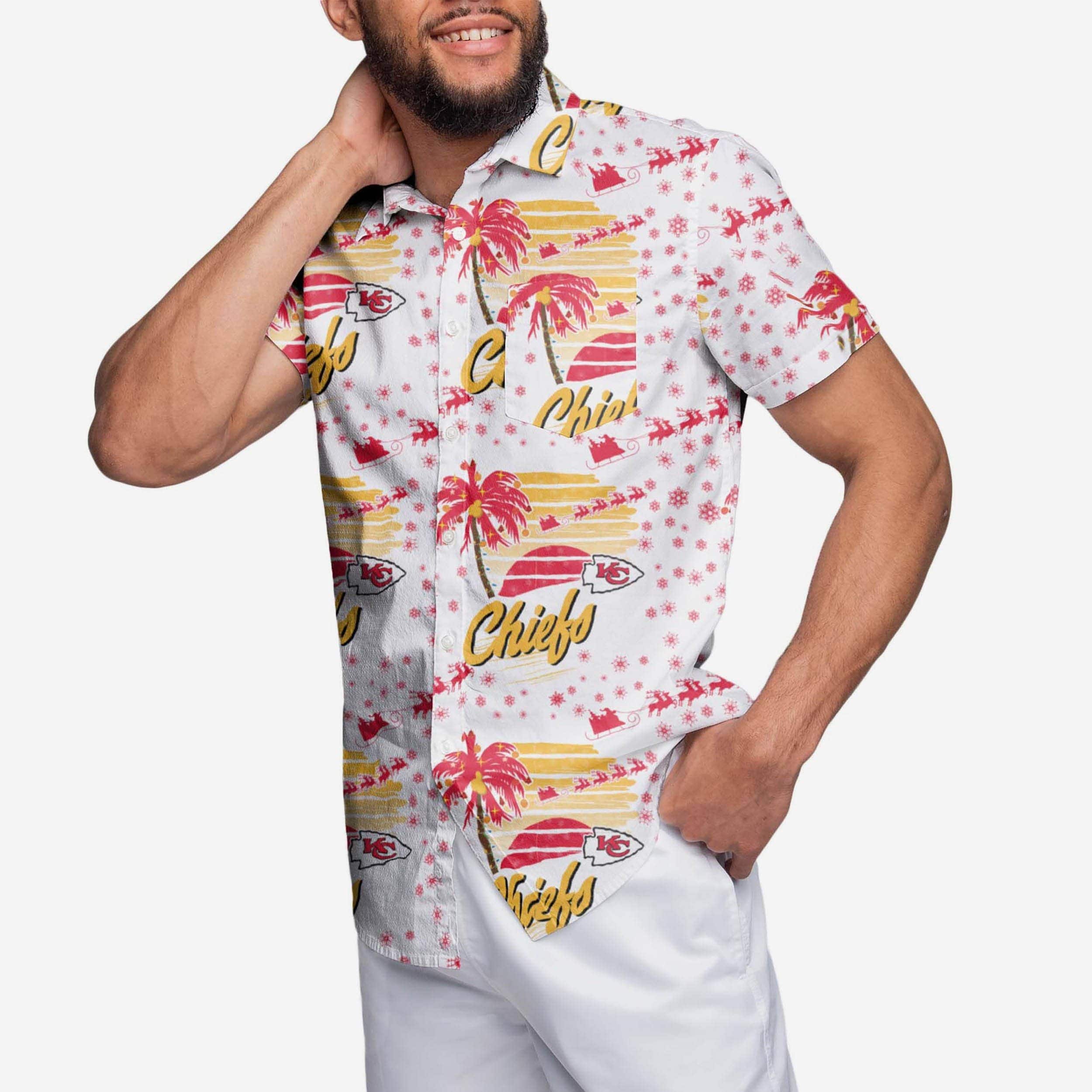 Kansas City Chiefs Winter Tropical Button Up Shirt