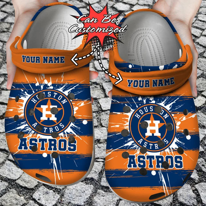 Baseball Crocs – Personalized Houston Astros Spoon Graphics Watercolour Clog Shoes