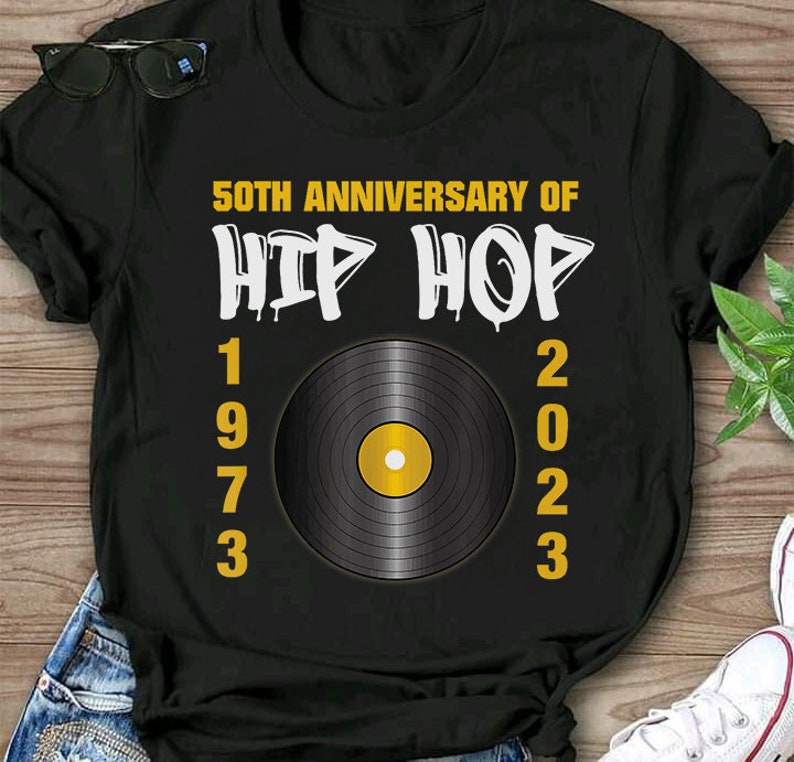 50 Years Hip Hop Vinyl Retro 50Th Anniversary Celebration T-Shirt Classic Unisex