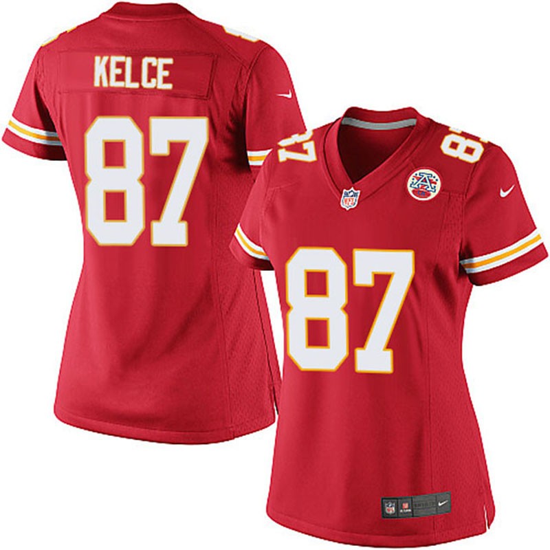 Women Travis Kelce #87 Kansas City Chiefs Red Home Limited Jersey