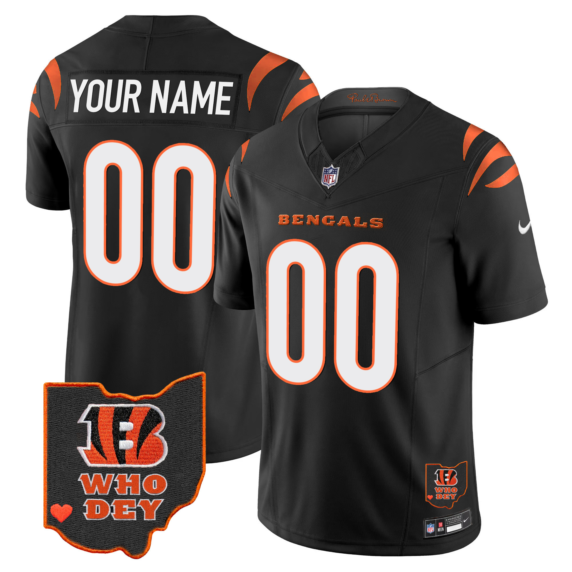 Bengals Ohio Patch Vapor Limited Custom Jersey V2 – All Stitched