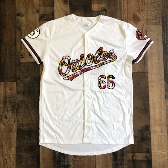 Baltimore Orioles White Maryland Flag Jersey – All Stitched