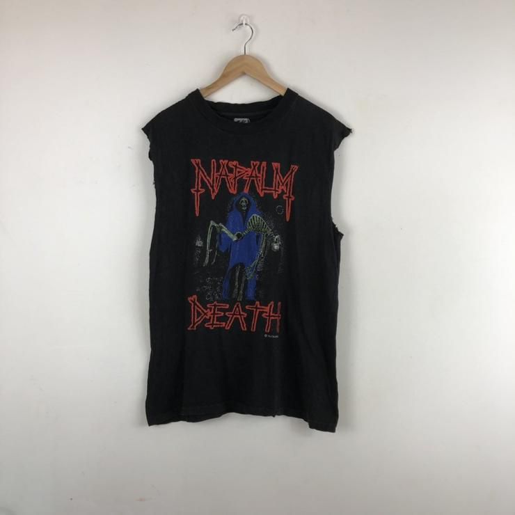 Vintage Napalm Death Cut Off Sleeves Metal Death Metal Tour Rock Band Shirt