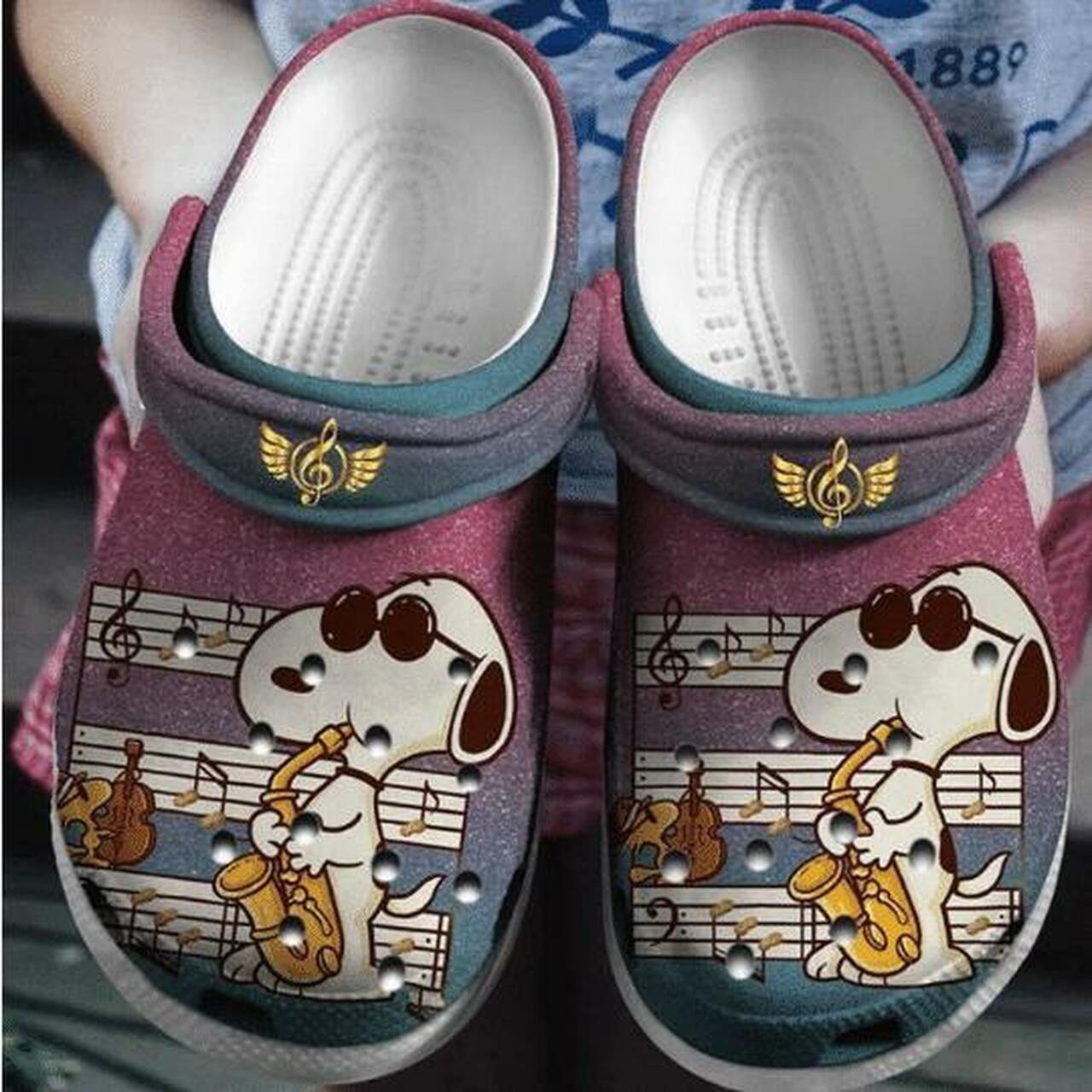 Snoopy Music String Crocss Crocband Clog Comfortable Water Shoes