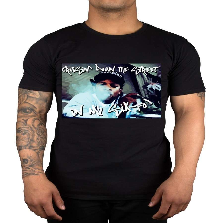 Vintage Style Eazy E Cruisin Down The Street In My Six-Fo Graphic Dre Tupac T-Shirt