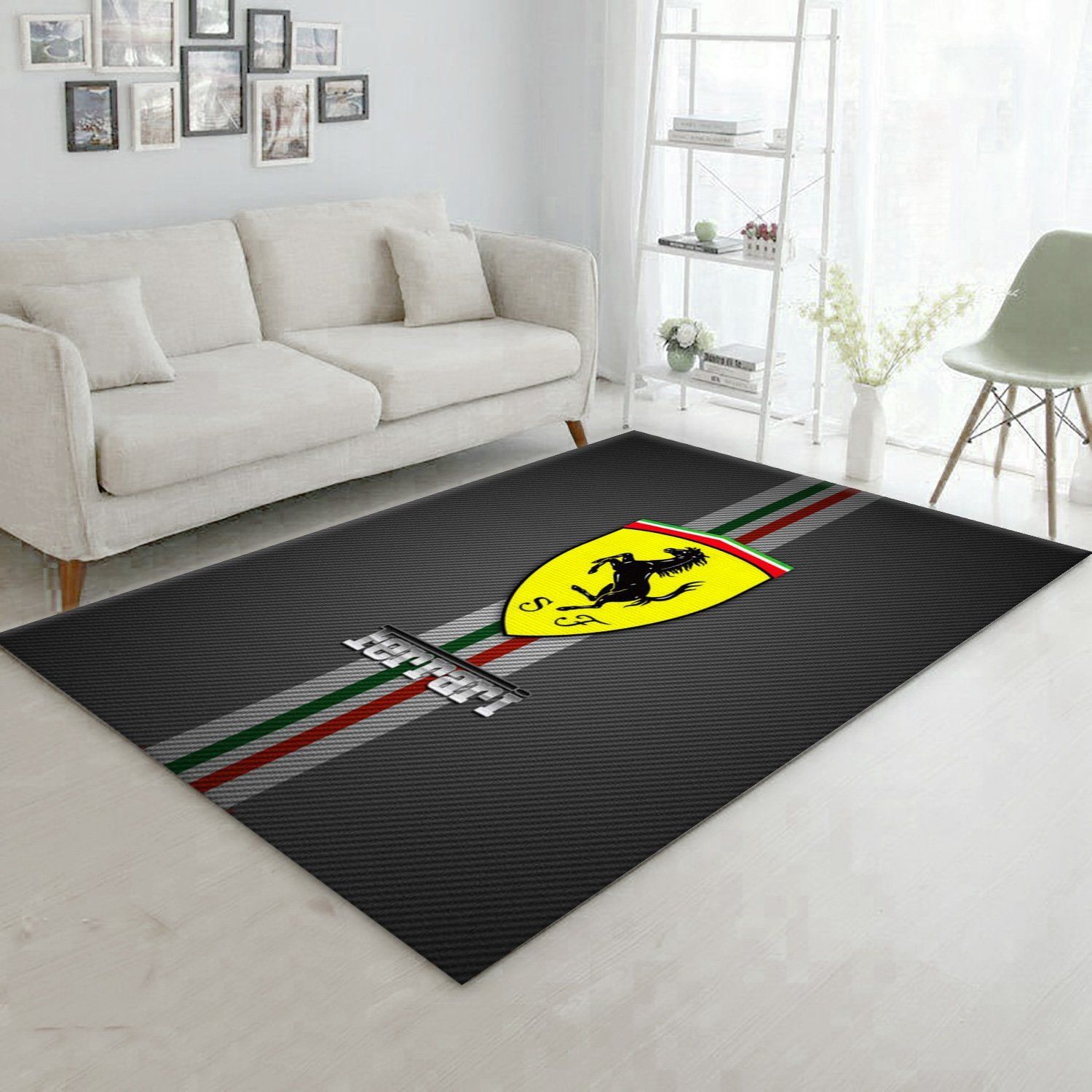 Ferrari Logo Area Rug For Christmas Living Room Christmas Gift US Decor