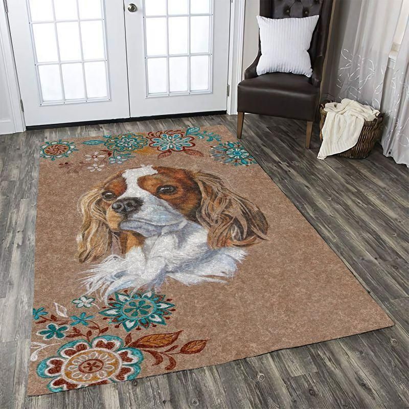 Vintage Spaniel Dog Rectangle Rug 26, Floor Rugs