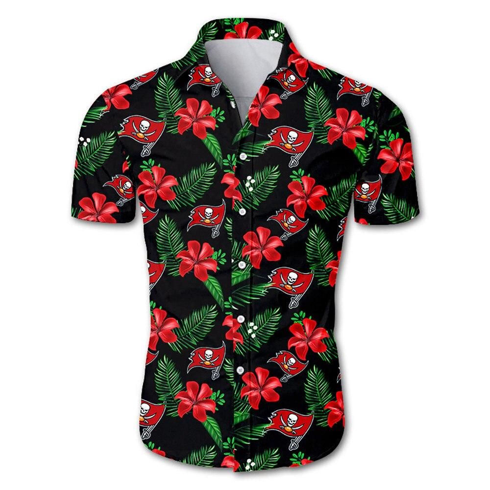 Tampa Bay Buccaneers Hawaiian Shirt Floral Button Up Slim Fit Body – Nfl