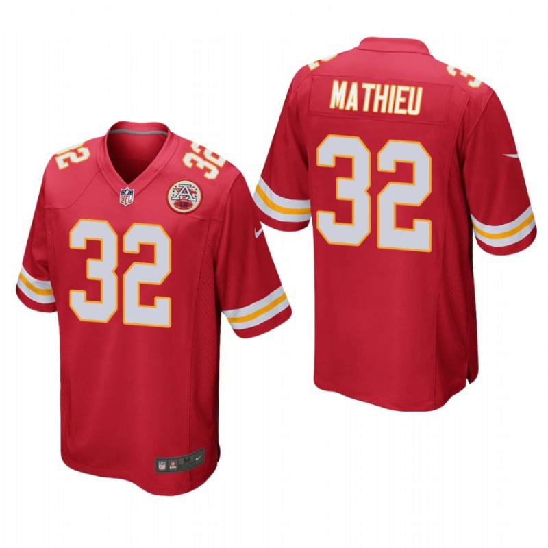 Kansas City Chiefs Tyrann Mathieu #32 Red Game Jersey – All Stitched, Embroidery