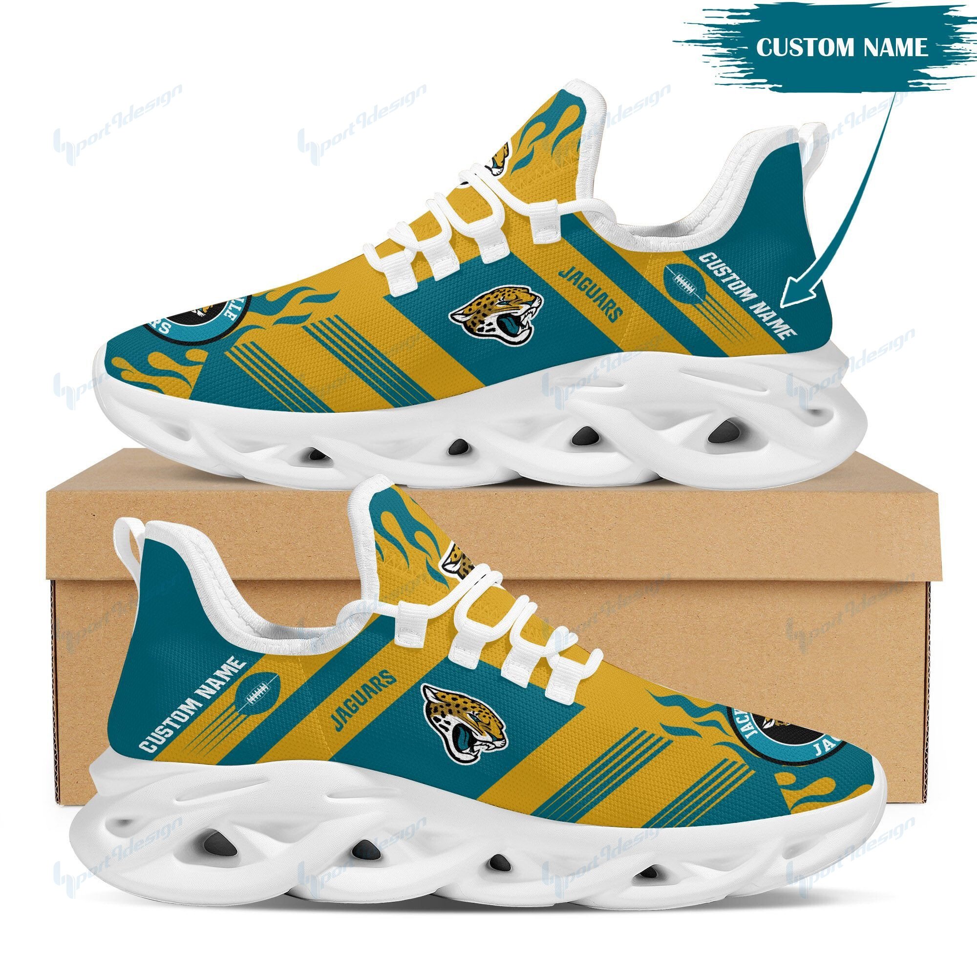 Jacksonville Jaguars Personalized Yezy Running Sneakers Bb585