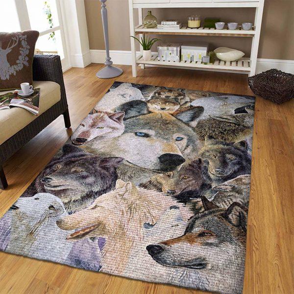 Wolf Art Home Decor Rectangle Area Rug 49