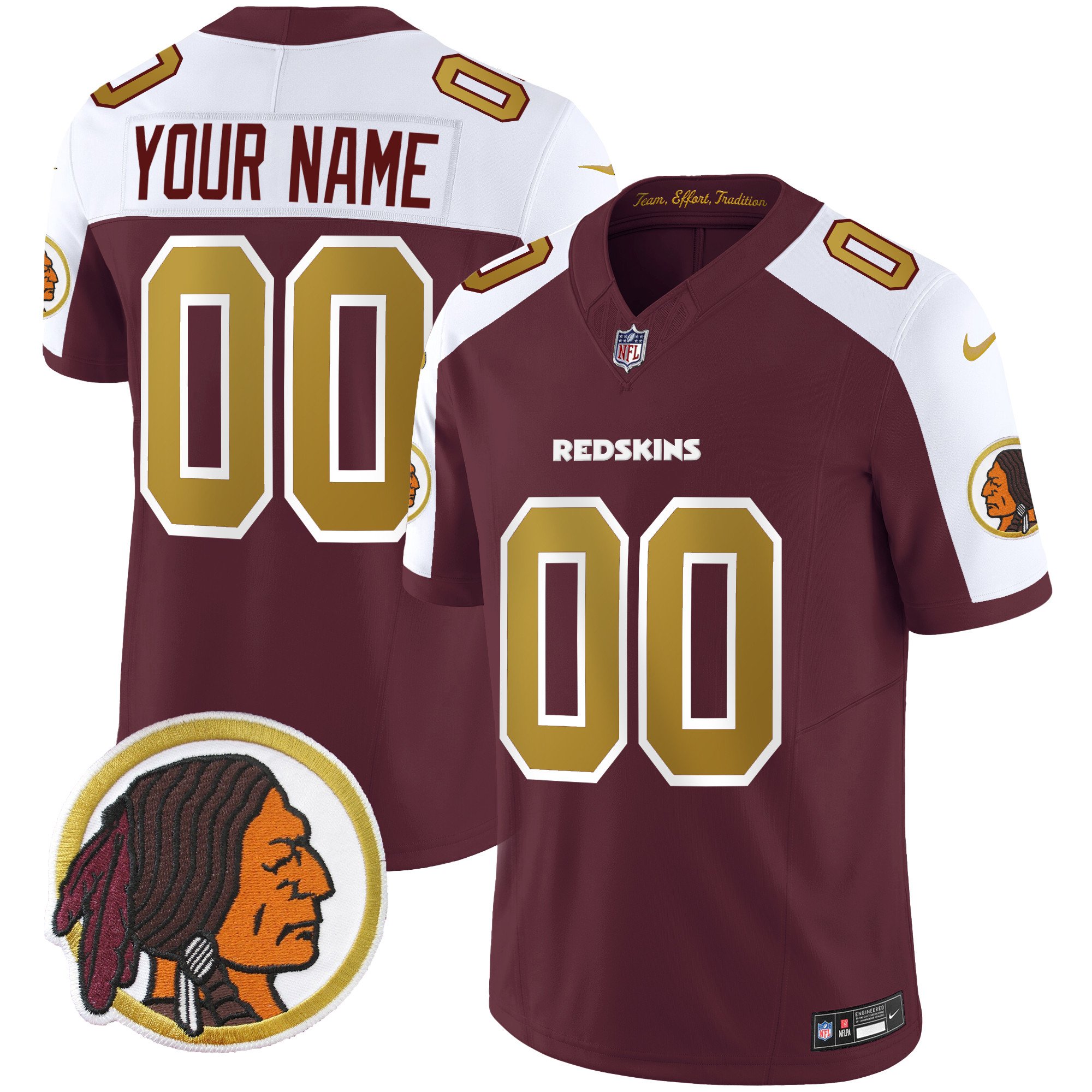 Washington Redskins Throwback Vapor Limited Custom Jersey – All ...