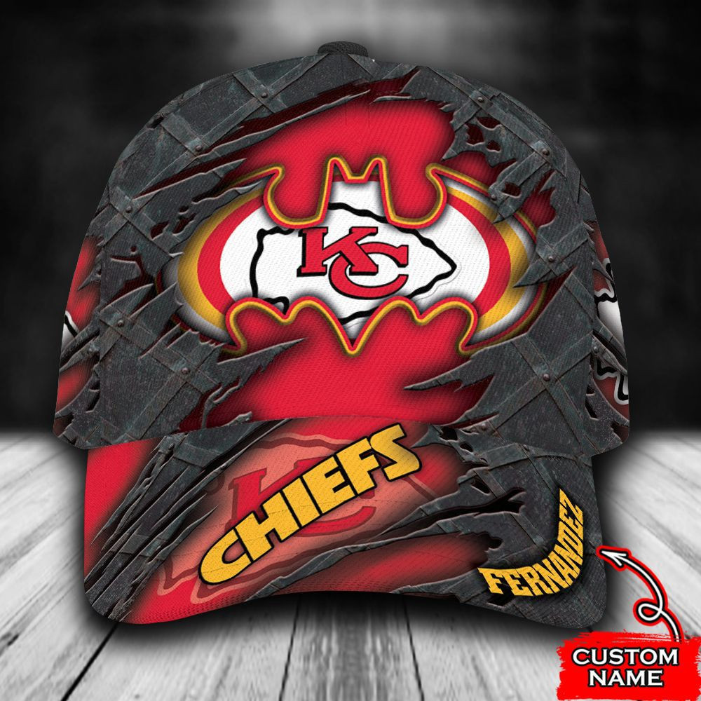 Personalized Kansas City Chiefs Batman Logo All Over Print 3D Baseball Cap – Red