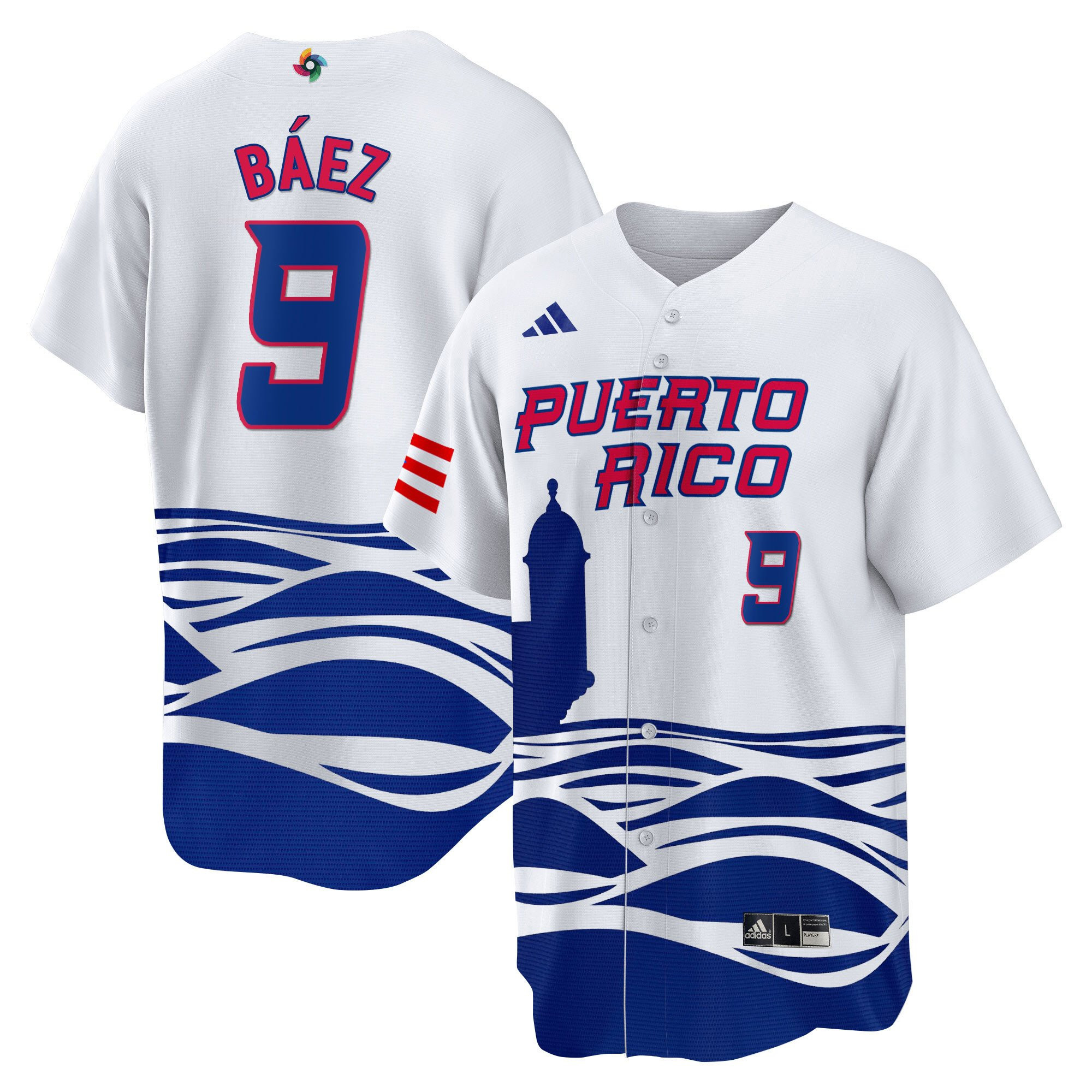 Youth’S Puerto Rico 2023 World Baseball Classic Cool Base Jersey – All Stitched