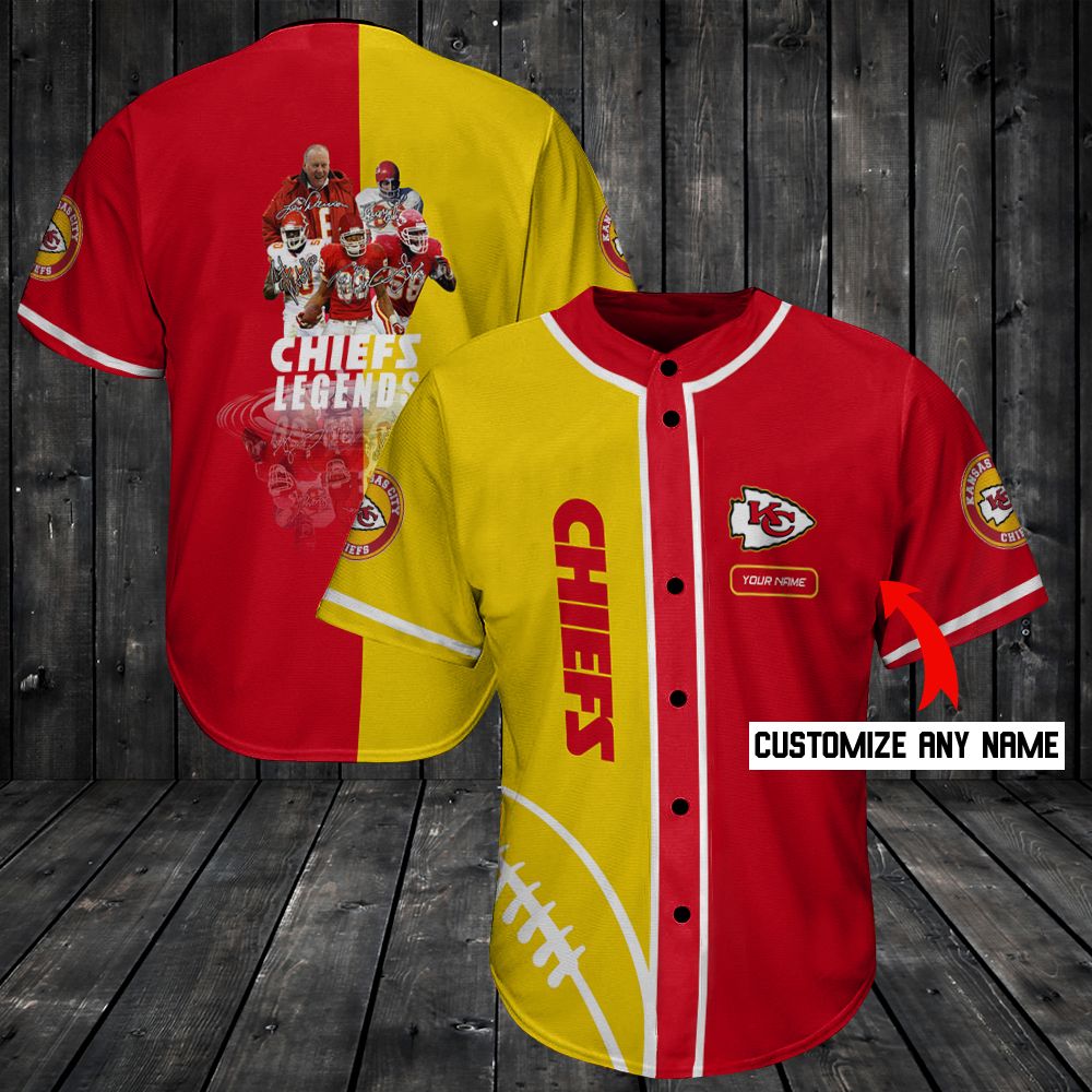 Kansas City Chiefs Personalized Baseball Jersey Shirt 135