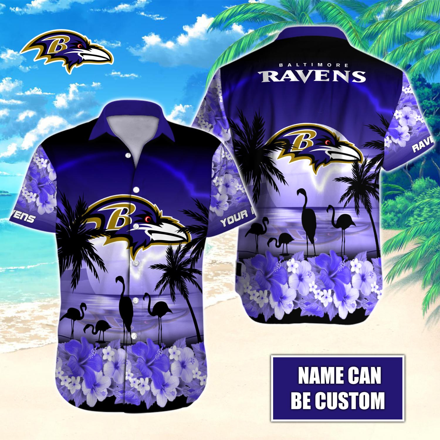 Baltimore Ravens Nfl-Hawaiian Shirt Custom T-40718