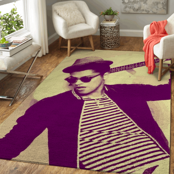 Bruno Mars Music Vintage Home Decor Rectangle Area Rug