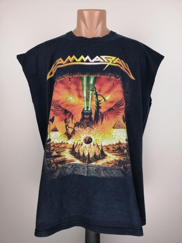 Gamma Ray Hellish Rock Promo Tour Cut Sleeves Gamma Ray Land Of The Free Ii Shirt