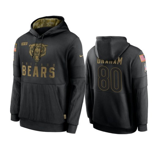 Chicago Bears Jimmy Graham Black 2020 Salute To Service Sideline Performance Pullover Hoodie