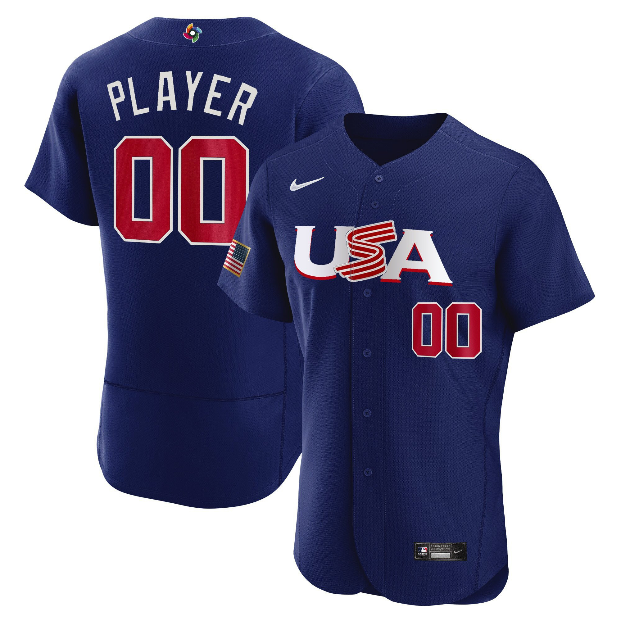 Usa 2023 World Baseball Custom Flex Base Jersey – All Stitched