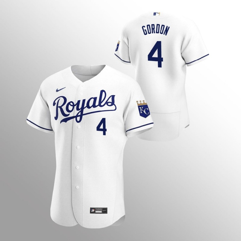 Men’S Kansas City Royals Alex Gordon  White 2020 Home Jersey – All Stitched, Embroidery