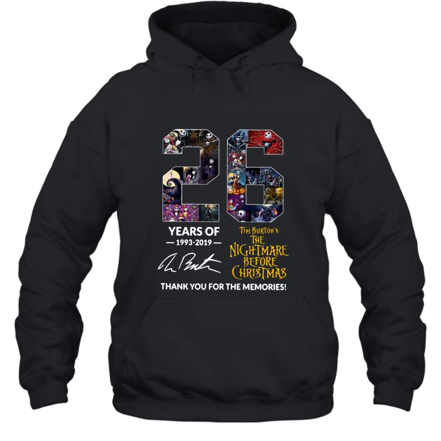 26 Years of Tim Burton’s the Nightmare Before Christmas thank you for the memories shirt Hoodie