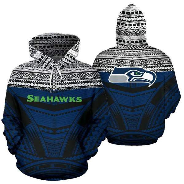 Seattle Seahawks Maori Tattoo 45 Unisex 3D Hoodie Gift For Fans