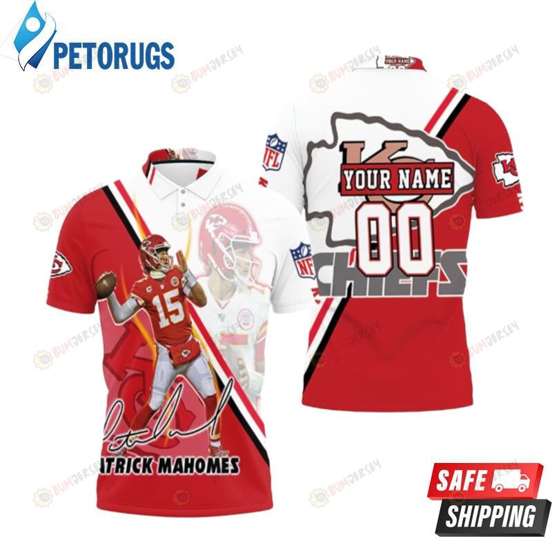 Art Patrick Mahomes 15 Kansas City Chiefs Custom Name & Number Printed Polo Shirt