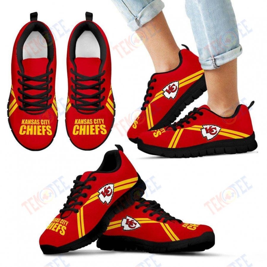 Mens Womens Kansas City Chiefs Sneaker Parallel Line Logo Sneaker Running Shoes For Men Women TDT279