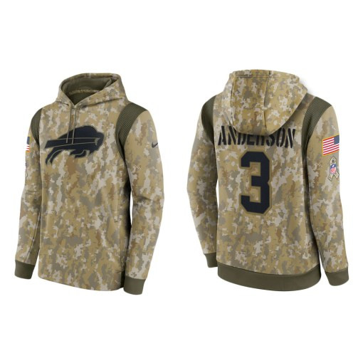 Derek Anderson Buffalo Bills Camo 2021 Salute To Service Veterans Day Therma Pullover Hoodie