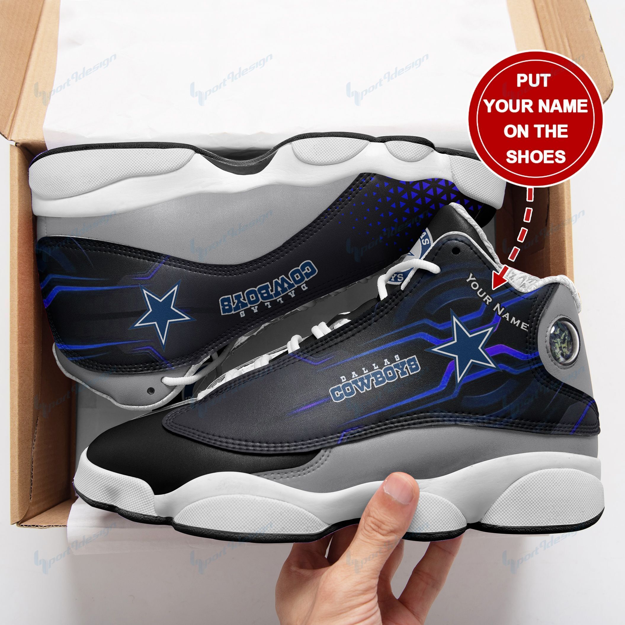 Dallas Cowboys Personalized Air JD13 Sneakers 652