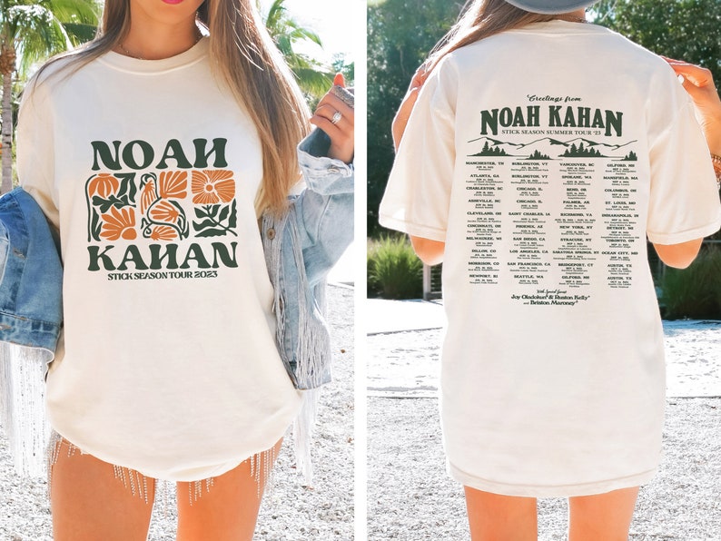 Noah Kahan Stick Season Tour 2023 2 Sided Shirt, Noah Kahan Shirt, Stick Season Album Shirt, Folk Pop Music, Noah Kahan Merch Gift For Fan