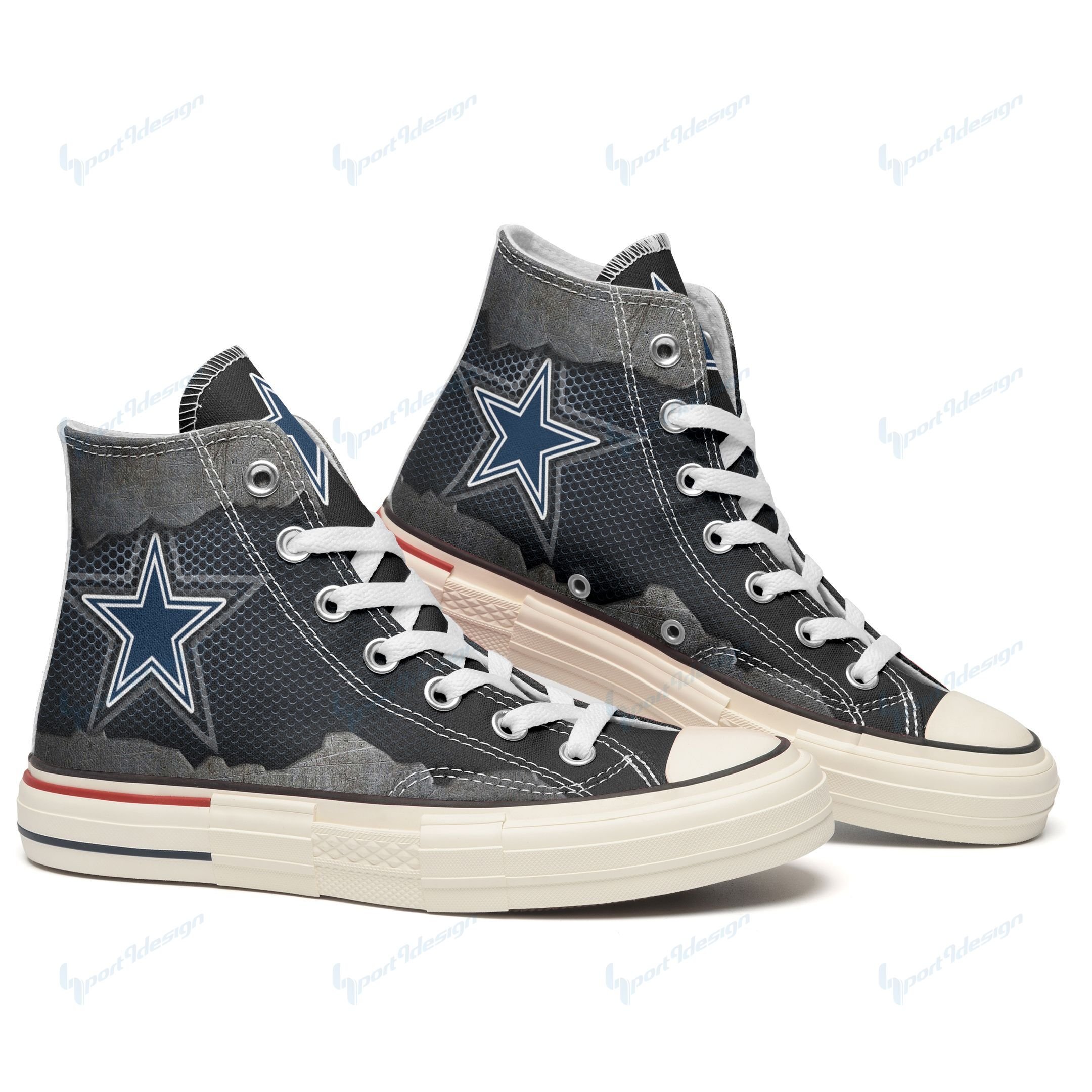 Dallas Cowboys New High Top Canvas Shoes 08