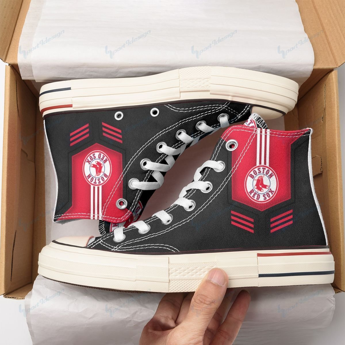 Boston Red Sox New High Top Canvas Shoes 57