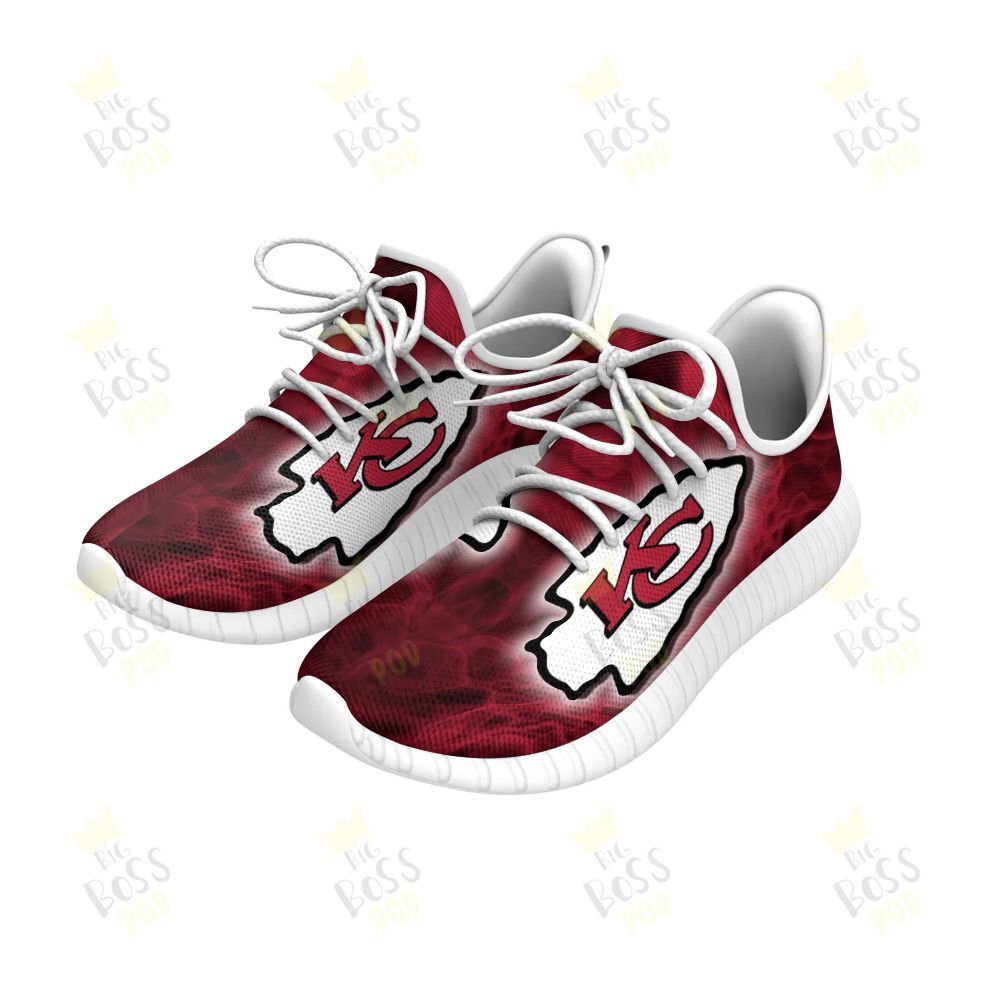 Kansas City Chiefs Red And Black Gardient Theme Gift For Kansas City Chiefs Fans Sport Running Sneakers Shoes