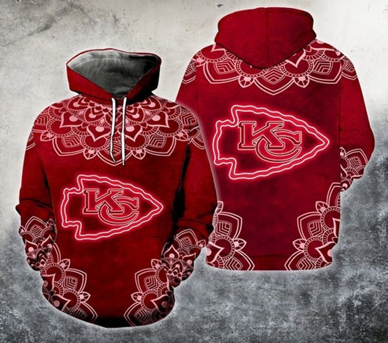 Kansas City Chiefs Red Hippie Mandala For Lover Full 3D Hoodie N98