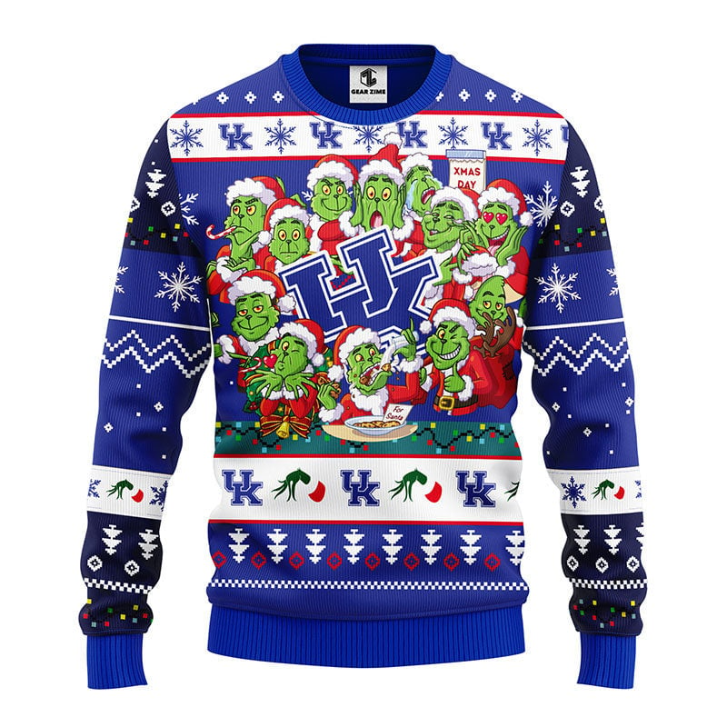 Kentucky Wildcats 12 Grinch Xmas Day Ugly Christmas Sweater