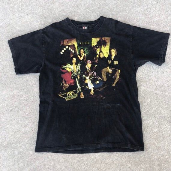 1997 Aerosmith Tour Shirt Rock Band Boston Graphic 90S X Large Music Band Shirt