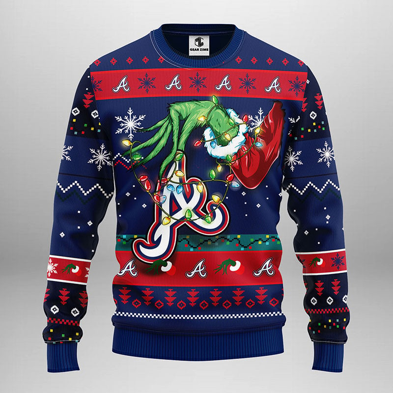 Atlanta Braves Grinch Ugly Christmas Sweater