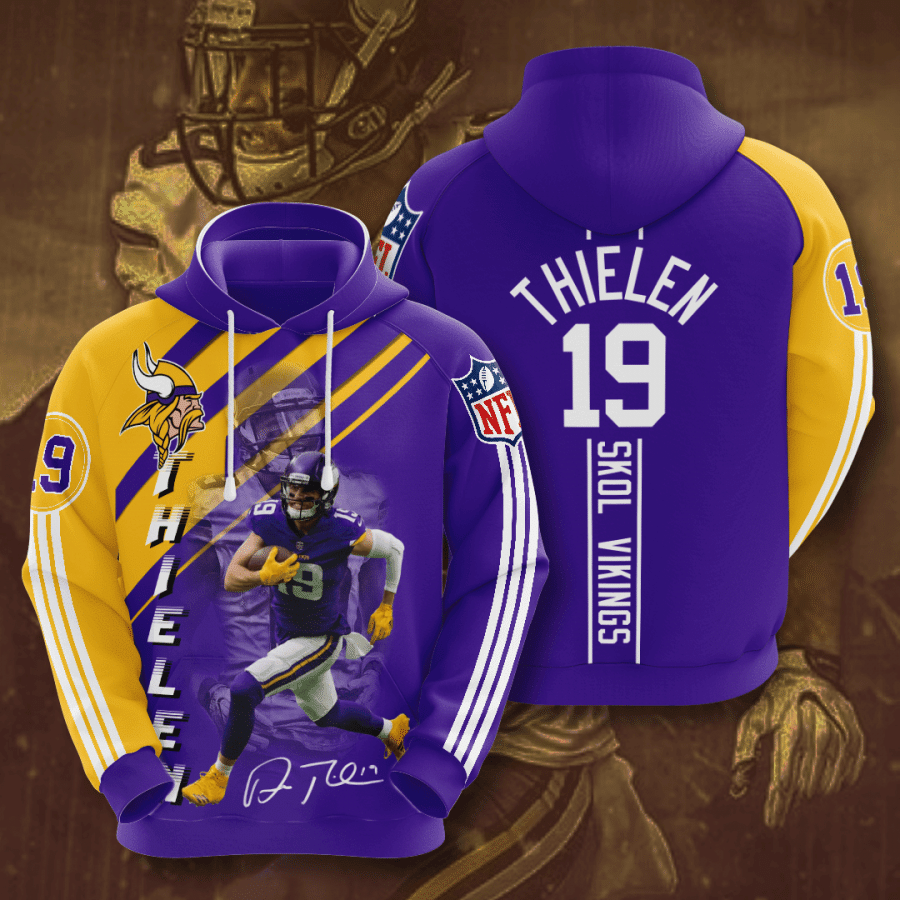 Minnesota Vikings Adam Thielen 74 Unisex 3D Hoodie Gift For Fans