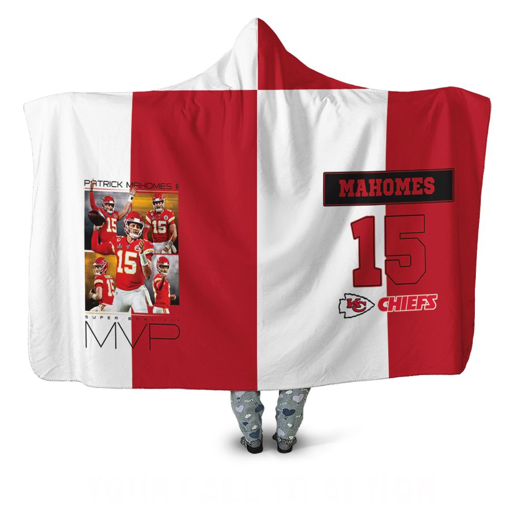 Kansas City Chiefs Patrick Mahomes 15 Most Valuable Player Mvp Liv Gift For Fan 3D Full Printing Hooded Blanket