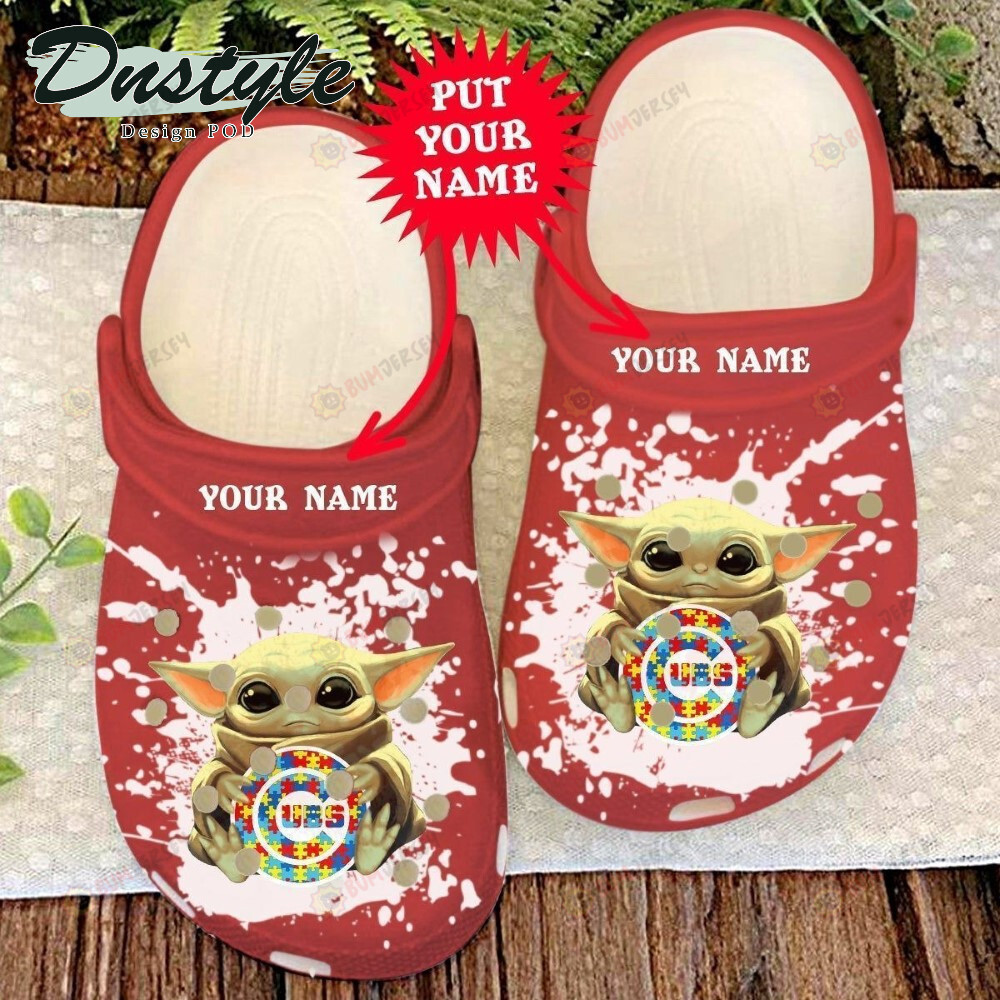 Chicago Cubs Custom Name Yoda Pattern Crocss Classic Clogs Shoes In Red & White – Aop Clog